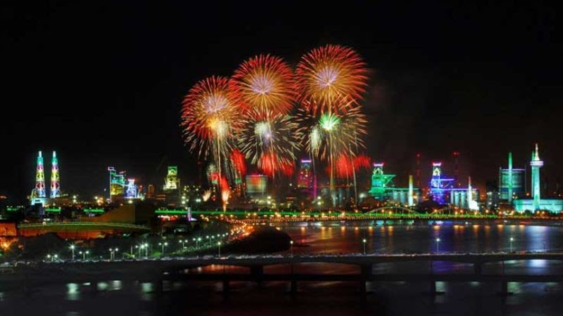 Lễ hội Hàn Quốc - Bắn pháo hoa ở Pohang